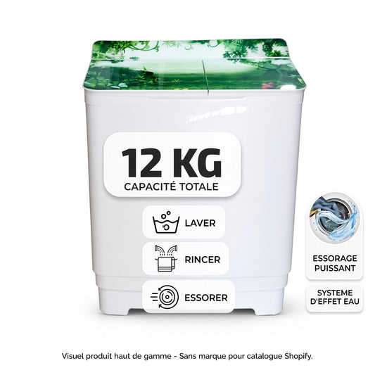 🧺 Lavez Plus, Fatiguez-vous Moins – La Machine 12 KG Qui Vous Fait Gagner du Temps Chaque Jour