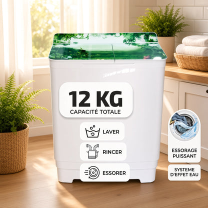 🧺 Lavez Plus, Fatiguez-vous Moins – La Machine 12 KG Qui Vous Fait Gagner du Temps Chaque Jour