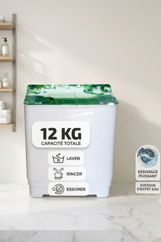 Machine à Laver 2-en-1 Haute Performance – Capacité 12 KG